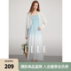 ELLE法式肌理感蝙蝠袖針織開(kāi)衫女2025夏新款時(shí)髦撞色輕薄罩衫上衣 白色 S