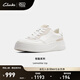 Clarks其樂輕盈系列女鞋新品透氣時尚厚底簡約輕盈防滑休閑板鞋 白色 261747264 36