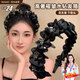 NHGAD黑色褶皺水鉆發(fā)箍 高顱頂女士帶齒蓬松發(fā)卡飾洗臉頭箍高級(jí)感輕奢