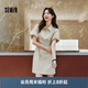 森馬（Semir）連衣裙女翻領(lǐng)燈籠袖休閑風2025夏季防曬收腰短裙戶外109325114027