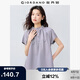 佐丹奴襯衫女純棉府綢壓褶氣質(zhì)小立領(lǐng)插肩襯衣女短袖13345303