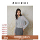 致知ZHIZHI 山桃紅 立體提花短開衫女25春季新款修身圓領(lǐng)百搭單品 淺灰 XS