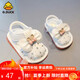 G.DUCK KIDS小黃鴨夏季嬰兒學(xué)步鞋涼鞋軟底公主叫叫鞋可愛寶寶鞋子軟底女童鞋 叫叫308白色 19碼  鞋內(nèi)長(zhǎng)13厘米