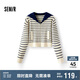 森馬（Semir）針織開(kāi)衫女短款海軍領(lǐng)溫柔系春2025寬松條紋衫少女感109125106003