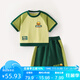WALNUT DUCK小黃鴨2025夏季中小男女兒童撞色短袖運動套裝 綠色 110 