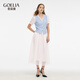 歌莉婭小香風(fēng)套裝女2025新款巨好看大方得體夏裝兩件套1E4RAD08A 05U粉藍 XS