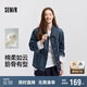 森馬（Semir）牛仔外套女中長款落肩寬松夾克2025春秋棉質(zhì)通勤109125108014