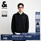 杰克·瓊斯（JACK&JONES）25年秋季新款男裝寬松肌理感翻領(lǐng)上衣運(yùn)動(dòng)休閑衛(wèi)衣男長(zhǎng)袖打底衫 E40 黑色 S 170