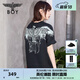 BOY LONDON【白羽入夜】春夏情侶款潮牌朋克時尚紫外線光變短袖T恤N01914 黑印藍(lán) （天空藍(lán)色光變印花） XS