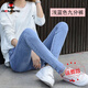 AEMAPE加絨加厚牛仔褲女2025秋冬新款韓版百搭時(shí)尚修身顯瘦鉛筆小腳褲子 715-9#淺藍(lán)色九分單褲  25 _1尺8