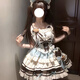 綴櫻原創(chuàng  )初戀小熊lo裙少女小偶像感薄巧杏粉可愛(ài)小熊Lolita主題蓬蓬裙 巧克力色裙子+挎包+發(fā)箍 均碼 S碼(70-90斤)