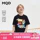 馬騎頓（MQD）【透氣透濕】童裝男大童夏款潮酷休閑卡通短袖T恤 黑色 140cm 
