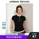 UR2025夏季新款女裝時尚氣質(zhì)修身紐扣式圓領(lǐng)短袖T恤UWM450091 黑色 S