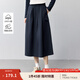 茵曼（INMAN）純棉舒適工裝風(fēng)顯瘦半身裙女2025春季復(fù)古百搭寬松高腰A字裙 寶藍(lán)色 S