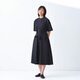 無印良品（MUJI）女式 涼感 短袖襯衫連衣裙女裝裙子純棉25年夏季長裙涼感物語 黑色 M (160/84A)