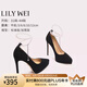 Lily Wei【顏墨】法式赫本風高跟鞋恨天高單鞋晚宴配旗袍黑色情人節(jié)禮物 黑色【跟高12cm】 防水臺款 36