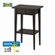 宜家（IKEA）HEMNES漢尼斯簡約實木床頭柜北歐儲物柜小戶型臥室床邊柜 黑褐色床頭桌46x35cm 其他