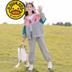G.DUCKKIDS品牌童裝5-14歲女童秋裝套裝春秋款兒童外套褲子秋季女孩運動(dòng)套裝 淺灰色 常規 160