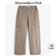 ABERCROMBIE & FITCH女裝24春秋款美式復(fù)古街頭潮流寬松工裝風休閑褲KI156-4520 卡其色 30 S (155/76A)短版