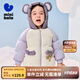迷你巴拉冬新款男女童插肩袖連帽羽絨服寶寶厚款保暖外套 粉紫70013 120