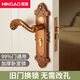 名高房間門(mén)鎖全套通用歐式復古靜音臥室門(mén)鎖木門(mén)門(mén)把手老式家用房門(mén)鎖 黃古銅【2號鎖體125mm】