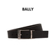 巴利BALLY 男士針扣牛皮腰帶皮帶 黑色 寬3.5CM  110cm送男友禮物