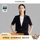 娜爾思·靈（naersiling）【三醋酸】氣質(zhì)時(shí)尚一?？酆谏绦涞宋餮b女25夏短外套 黑色 L
