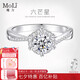 MoLi18K金人工培育鉆石求婚戒指女六芒星河南人造鉆戒一克拉IGI證鉑金 18k金培育鉆D色VVS/GRC證書 1克拉