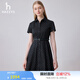哈吉斯（HAZZYS）女裝 夏款女士修身印花優(yōu)雅連衣裙女AQWSC0BBC03 藏青色NV L (165/88A 40)