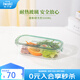 怡萬家（iwaki）飯盒微波爐保鮮盒玻璃便當盒餐盒玻璃碗廚房冰箱收納碗 【清新綠】長條形500ml