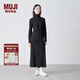 無印良品（MUJI）女式 使用大豆纖維羅紋編織高領(lǐng)長袖T恤打底衫女款上衣BB2Q5A4A 黑色 XL （165/92A）