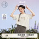 紫涵（ZIHAN）紫涵刺繡立體玩偶T恤女夏季新款甜美學(xué)院風(fēng)寬松落肩袖上衣 白色 M
