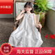 WVD女童洋裝2025新款大童公主裙夏季薄款富家千金感裙子 白色:5535款白色花朵洋裝 130 cm:建議身高125cm左右