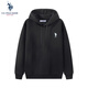 U.S. POLO ASSN.衛衣男士秋冬保羅運動(dòng)休閑連帽長(cháng)袖t恤男外套上衣 黑色 XL