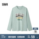 森馬長(cháng)袖T恤男秋季學(xué)院風(fēng)情侶裝復古印花107624101201