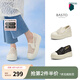 百思圖2025夏季新款復古網(wǎng)紗漁夫鞋厚底一腳蹬女單鞋B7809BA5 黑色 39