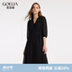 歌莉婭粉色法式連衣裙大牌氣質(zhì)女裝顯瘦時(shí)尚a字茶歇裙子1A8C4K1Y0 00B黑色 S (155)