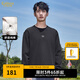 卡賓（CABBEEN）【純棉】高周波LOGO長(zhǎng)袖T恤男裝2024秋季新款寬松潮牌打底衫 煤黑色01 M /170/48
