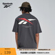 Reebok銳步官方24新品男女同款運動(dòng)休閑寬松LOGO針織短袖T恤 24SRM425UGH1 黑色 XL