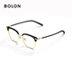 BOLON暴龍眼鏡近視眼鏡框輕商務(wù)眉架光學(xué)鏡復古半框男女可配度數BJ6105 B12-金色/亮黑 框+PROSUN防藍光1.60(400度內)