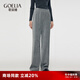 歌莉婭褲子女2025年流行顯腿長氣質(zhì)針織銀蔥長褲（小個(gè)子版)  1CNC1I21A 44B煙灰 XXS