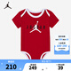 NIKE JORDAN 耐克AJ童裝新生兒連身衣+漁夫帽2件裝嬰幼童短袖爬服 杰斯特紅 66cm 0/6M