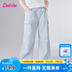笛莎（DEESHA）童裝兒童女童長(zhǎng)褲2025夏季新款中大童時(shí)尚寬松輕薄工裝褲 淺藍(lán) 150