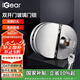 iGear玻璃門鎖304不銹鋼防銹防盜免開孔鎖具辦公室門店推拉雙開移門鎖
