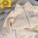 G.DUCKKIDS兒童嬰兒秋冬款衣服雙面奧利絨加厚套裝小童寶寶洋氣保暖兩件套 BABY-米白色【兩件套】 90 建議身高75-85CM