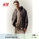 H&M男裝女裝情侶衛(wèi)衣2025年秋季新款情侶裝長(zhǎng)袖休閑服外套0852614 深灰色 XL 180/116