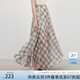 范思藍(lán)恩仙氣垂感飄逸格紋長(zhǎng)半身裙女夏季2025新款微透大擺裙子2713 復(fù)古咖格 M
