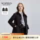 SCOFIELD簡約翻領(lǐng)英倫風(fēng)寬松絎縫女裝棉服外套春秋新款 黑色 M 165