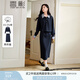 香影休閑藏青色套裝女2025春季新款俏皮活潑顯瘦衛(wèi)衣半身裙兩件套 藏青 L