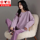 雅鹿睡衣秋冬款女2025新款感德絨加厚磨毛冬天紫色家居服套裝冬季 主圖款：XZC-8279女 紫色 圓領(lǐng)套頭長(cháng)袖長(cháng)褲 L 【輕盈柔軟，保暖德絨】